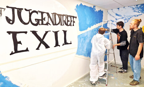 Graffitti-Workshop im Jugendtreff Exil in Mannheim-Seckenheim